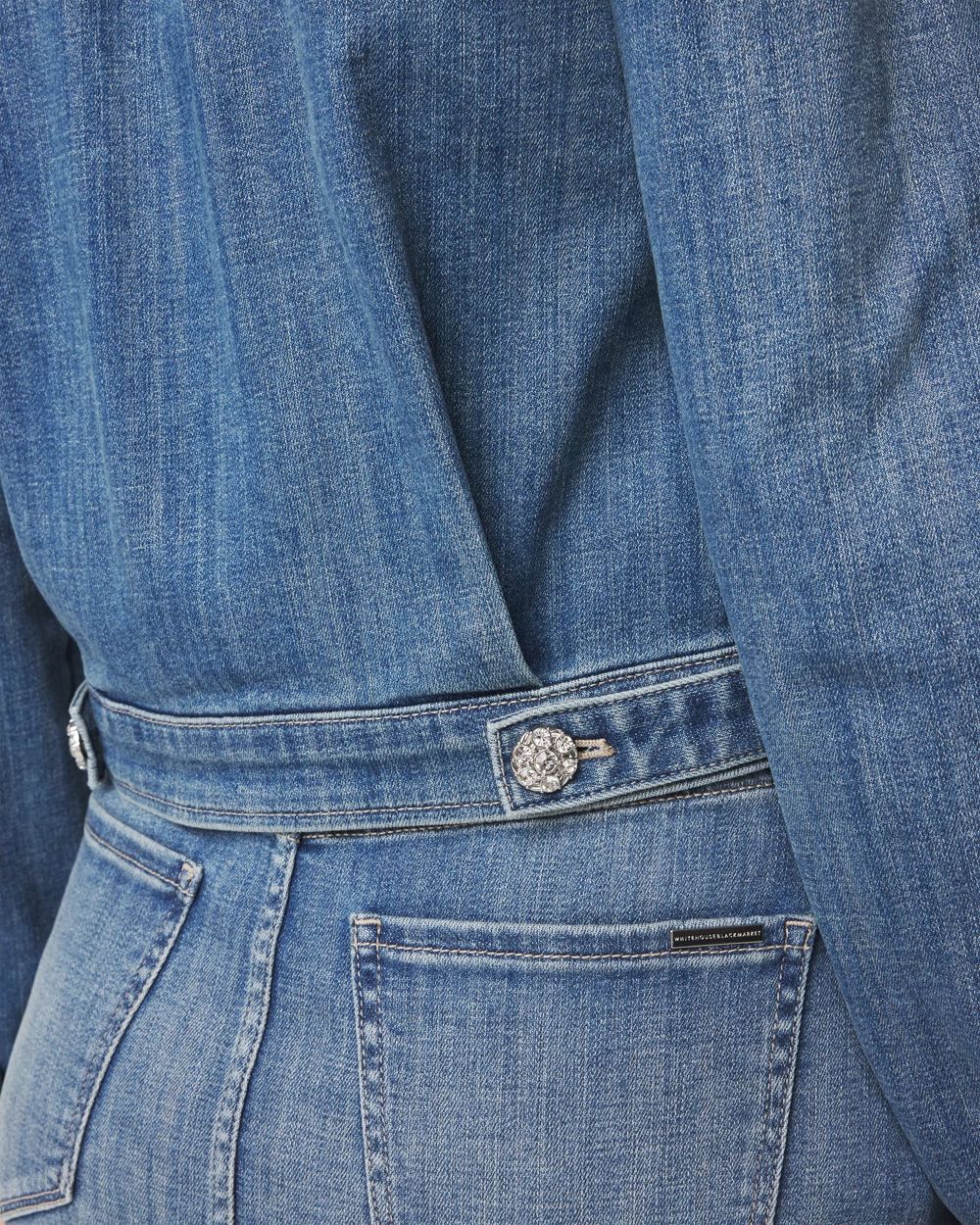 Women s Cropped Denim Jacket in Blue Size XL White House Black Market Holiday Jackets
